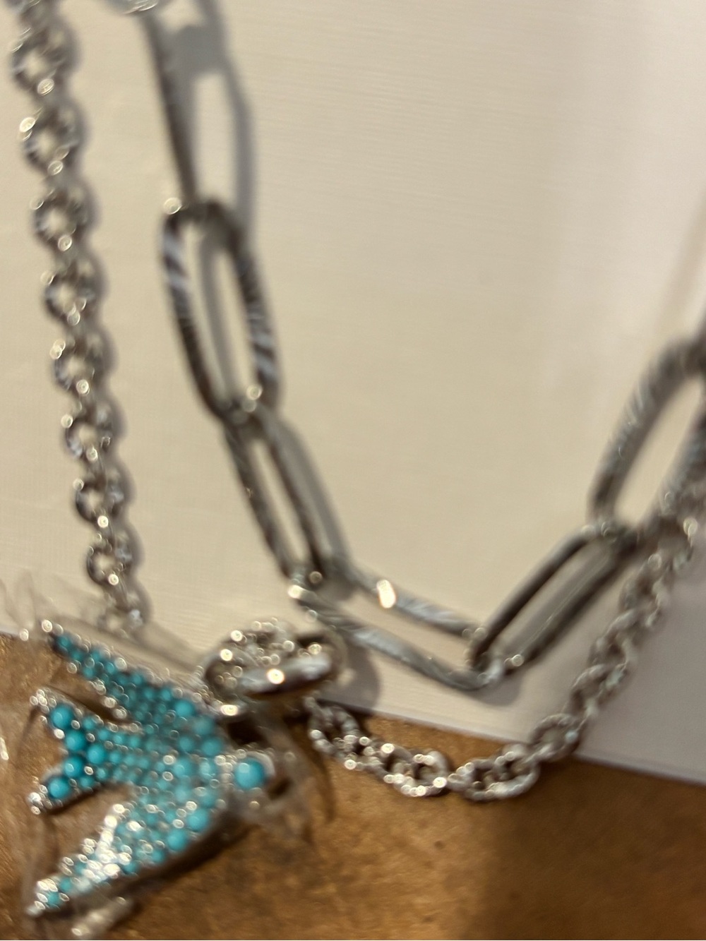 Kendra Scott Silver Chain Necklace with Turquoise Bird Charm - Picture 4 of 5